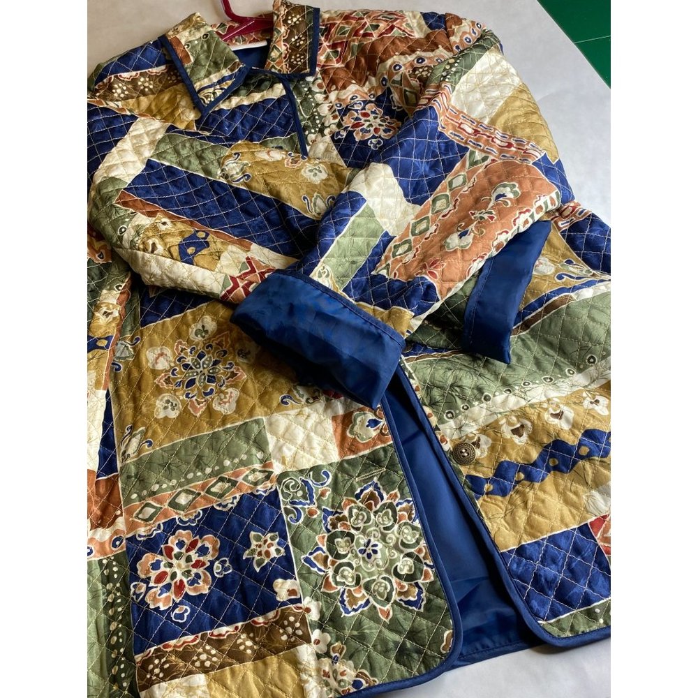 Alfred Dunner Jacket 100% Silk Roll Sleeve